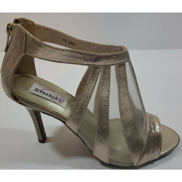 Dyeables ~Woman Size 11 B~ Silver/Gold Heeled Sandal NEW. - Picture 7 of 12